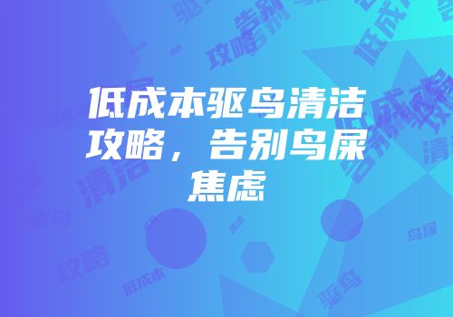 低成本驱鸟清洁攻略，告别鸟屎焦虑