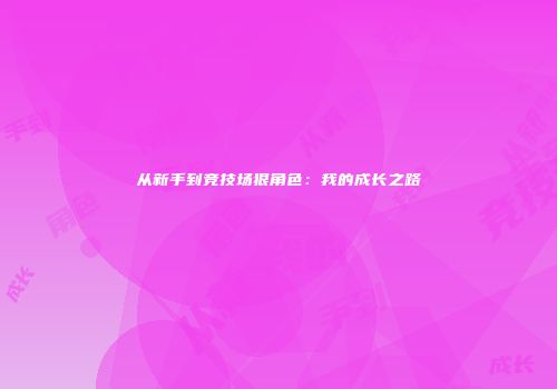 从新手到竞技场狠角色：我的成长之路