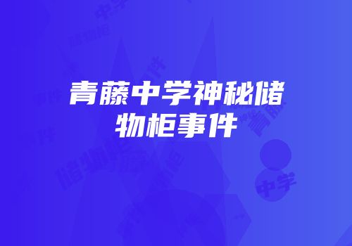 青藤中学神秘储物柜事件