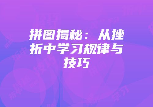 拼图揭秘：从挫折中学习规律与技巧