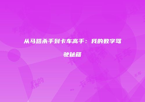 从马路杀手到卡车高手：我的数字驾驶秘籍
