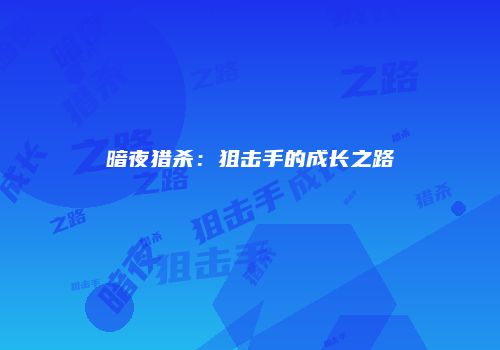 暗夜猎杀：狙击手的成长之路