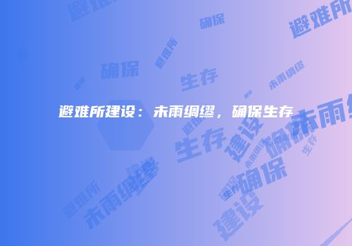 避难所建设:未雨绸缪,确保生存