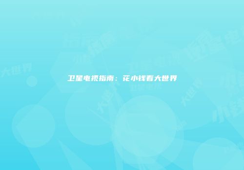 卫星电视指南：花小钱看大世界