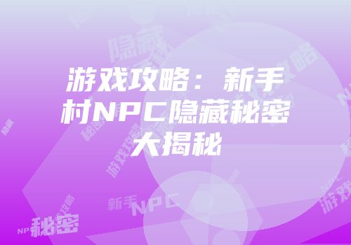 游戏攻略：新手村NPC隐藏秘密大揭秘