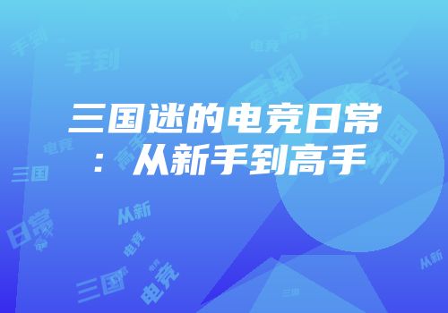三国迷的电竞日常：从新手到高手