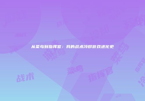 从菜鸟到指挥官：我的战术冷却游戏进化史
