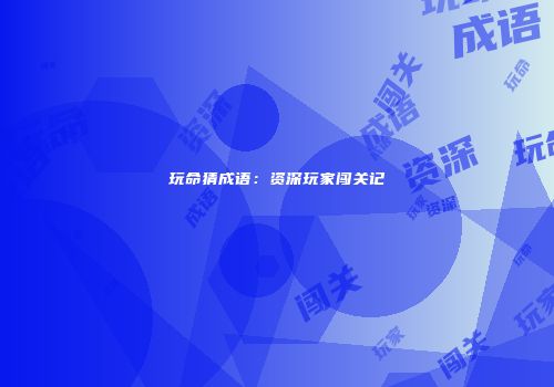 玩命猜成语：资深玩家闯关记