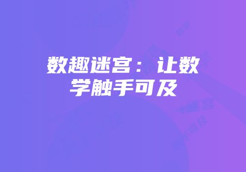 数趣迷宫：让数学触手可及