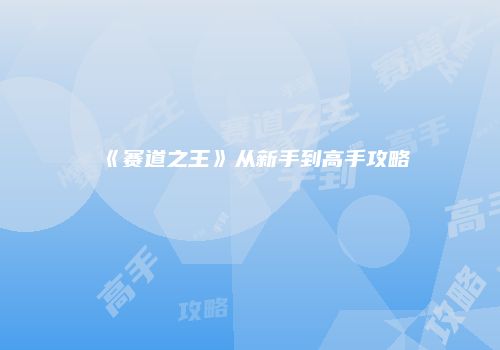 《赛道之王》从新手到高手攻略