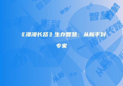 《漫漫长路》生存智慧：从新手到专家