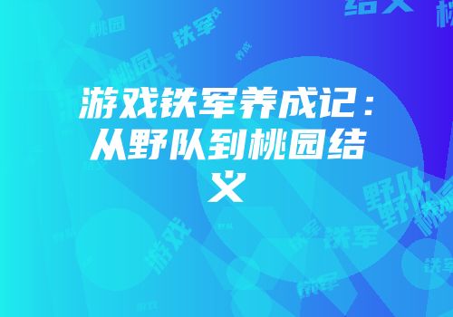 游戏铁军养成记:从野队到桃园结义