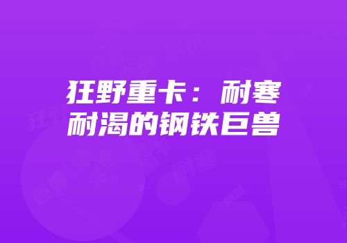 狂野重卡：耐寒耐渴的钢铁巨兽