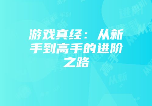 游戏真经：从新手到高手的进阶之路