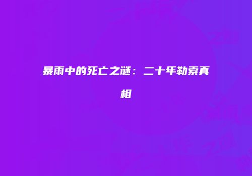 暴雨中的死亡之谜：二十年勒索真相