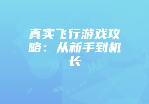 真实飞行游戏攻略：从新手到机长